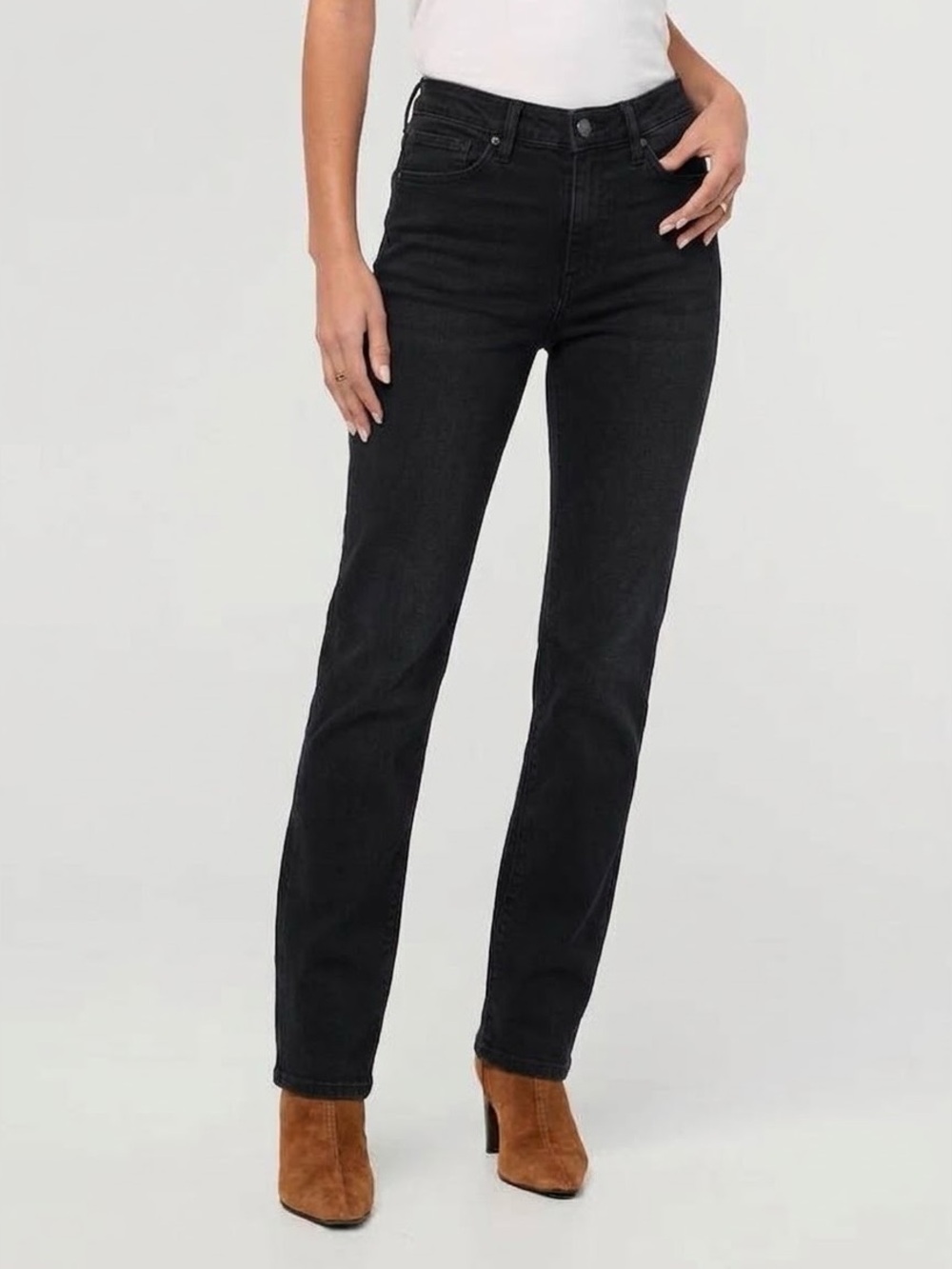 DU/ER Women's Performance Denim Slim Straight Denim Jean - Black, Sz 28/30